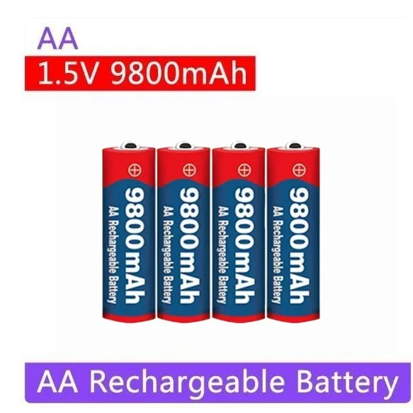 بطاريات عالمية 1.5 فولت AA AAA قابلة لإعادة الشحن مع تفريغ ذاتي منخفض، سعة عالية للألعاب والكاميرات والساعات وماكينات الحلاقة
