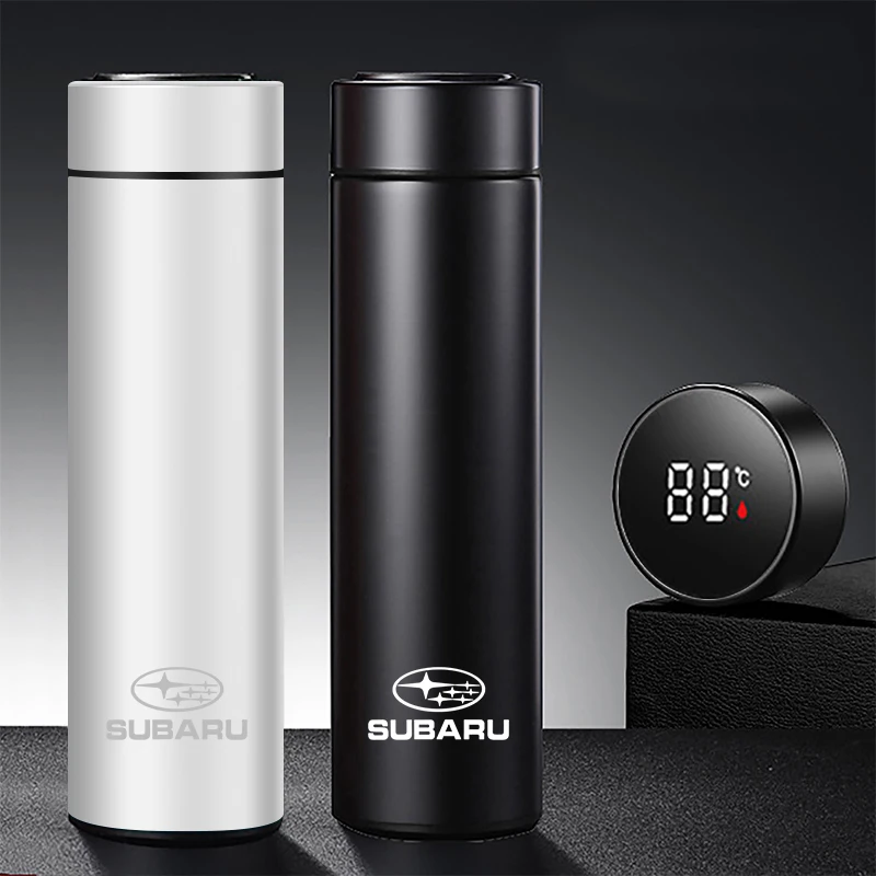 500ml Car Smart Thermos Mug Stainless Steel Insulated Water Bottle For Subaru Impreza Legacy Outback WRX STI BRZ Forester Levorg