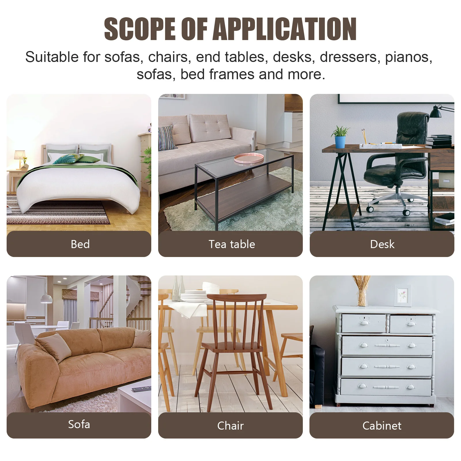 

10Pcs Furniture Leg Pads Anti-Skid Durable Multi-Function Coasters Compact Bed Stoppers Plastic Couch Stoppers Non-Slip