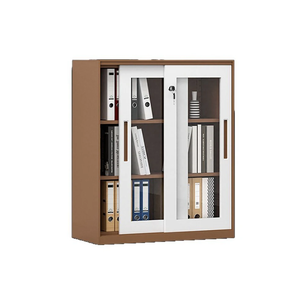 Modern Design Display Cabinet with Glass Door Antique Cabinet with Adjustable Shelf Locking Household Steel File Cabinet
