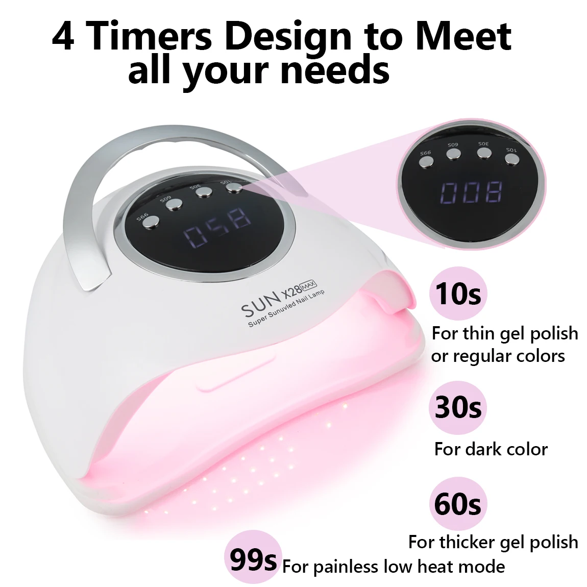 90 المصابيح الأشعة فوق البنفسجية/LED مسمار مجفف مصباح المهنية كبيرة مساحة مسمار مصباح لتجفيف سريع الأظافر هلام البولندية مع أداة صالون الاستشعار بالأشعة تحت الحمراء