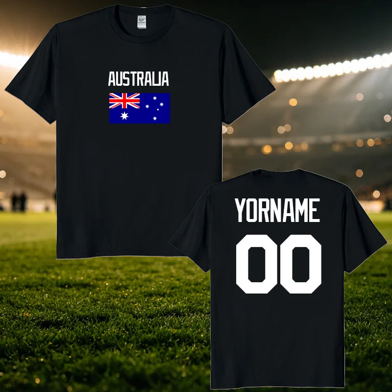 Australia National Football Custom Name Number T Shirt Unisex Personalized DIY 2026 Football Tour Match Day Fan Streetwear Tee