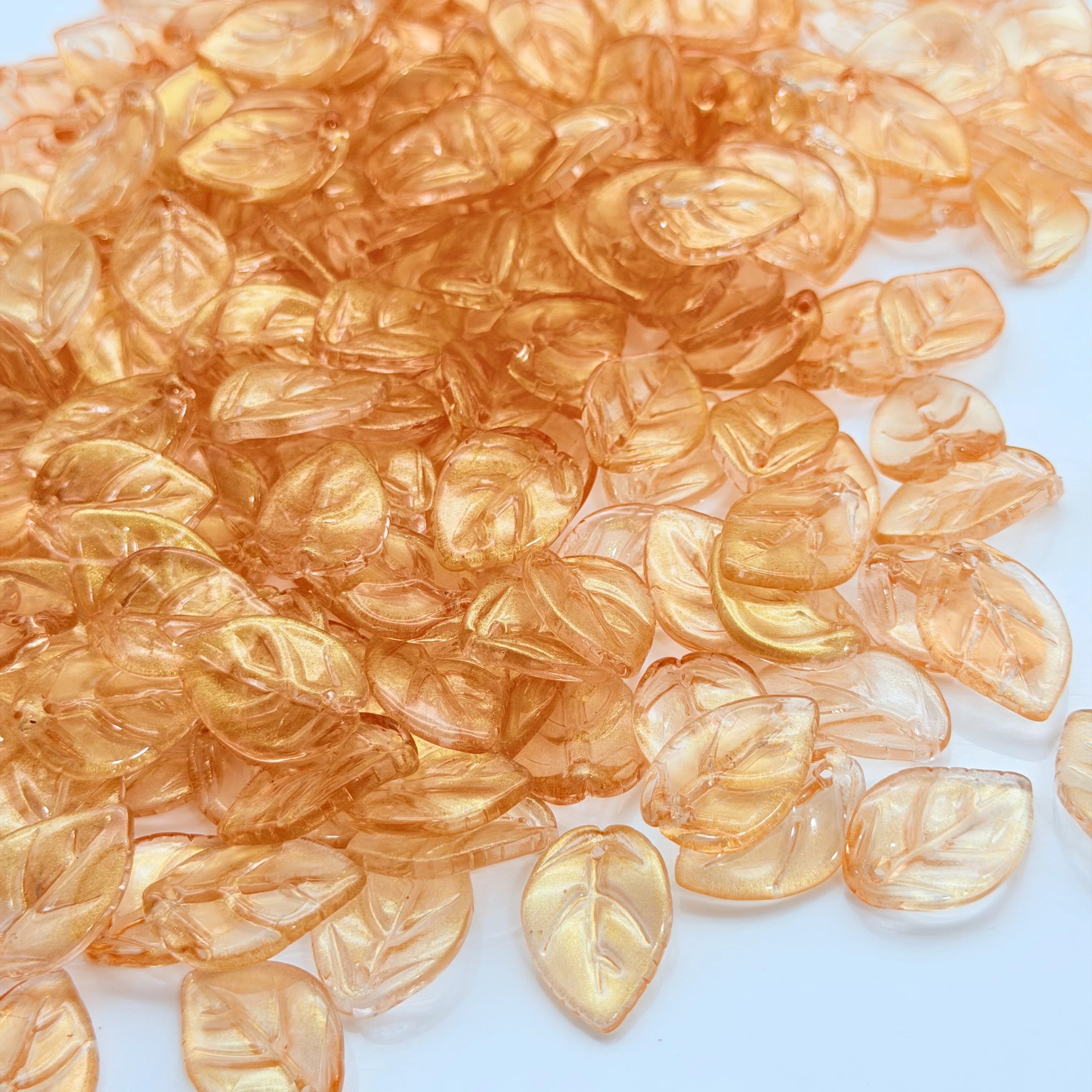 20-160pcs Wholesale 21x14mm Orange Rose Leaf Glass Loose Spacer Beads For DIY Earrings Bracelet Pendants Handmade DIY Accessorie