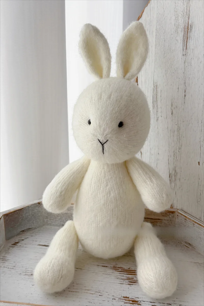 Newborn Photography Props Ins Style Handmade Knitted Bunny Doll Rabbit for Cute Studio Photoshoot Decor Accessories Photo Props