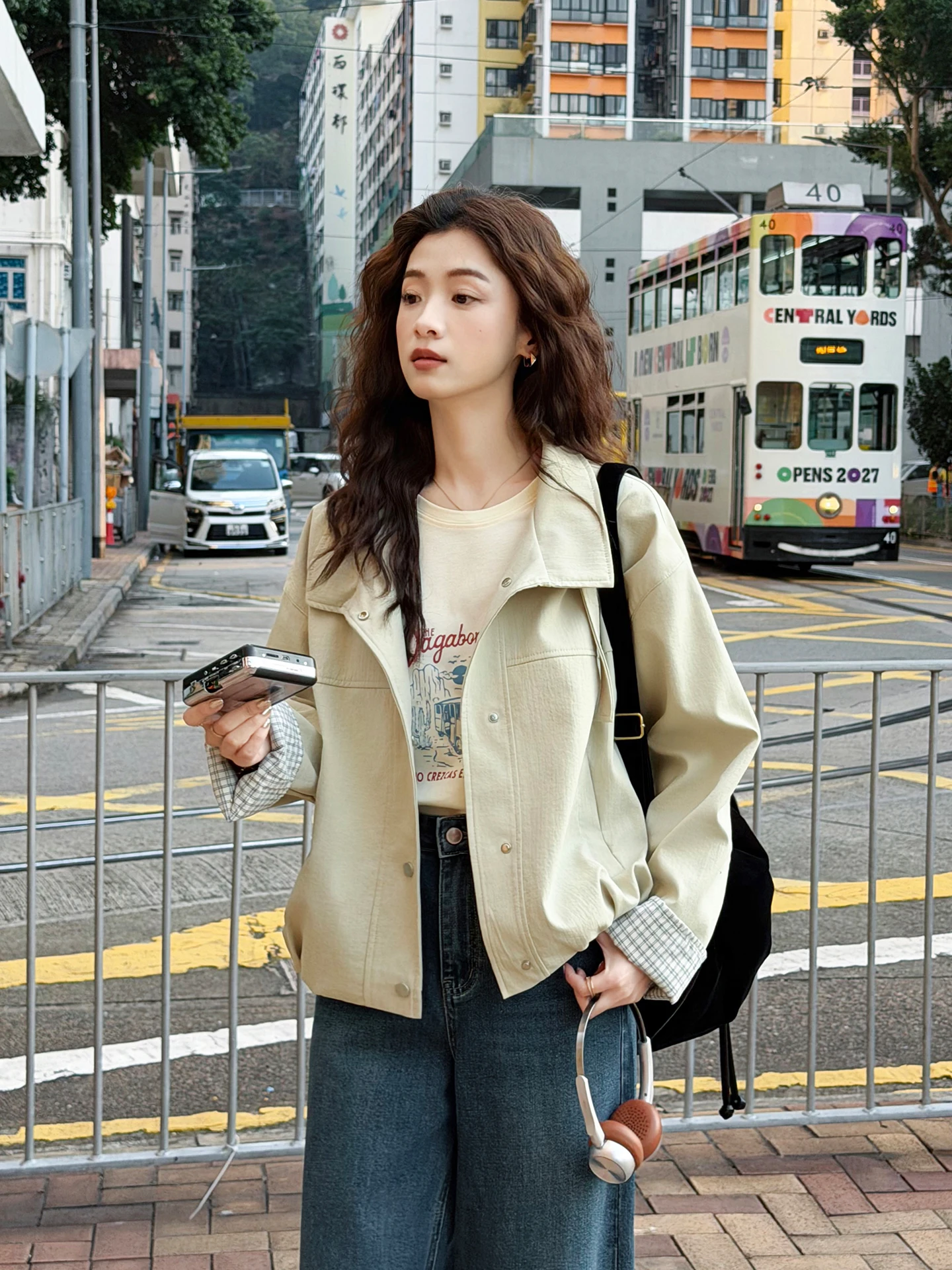 

Свободная повседневная женская куртка на весну 2026 года, новая модель, цвет хаки, с воротником-стойкой, на пуговицах, для женщин