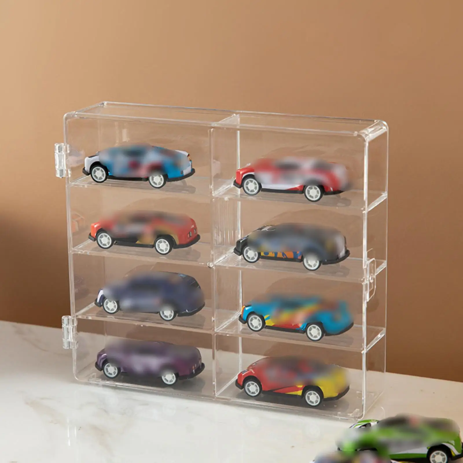 1/64 Car Model Display Case Figure Clear Cabinet Showcase Countertop Toy Storage Case for Miniatures Action Figurine Toys