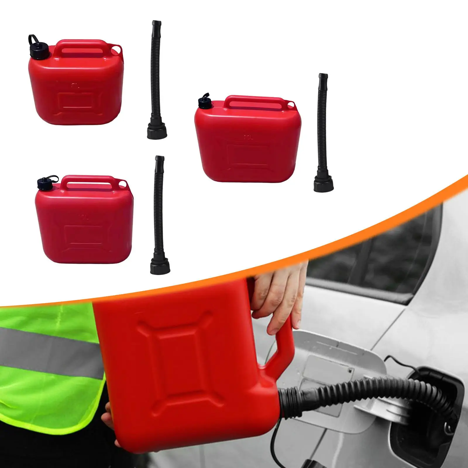 

Jerry Can Auto Tank Empty with Lid Vehicle Liquid Canister Petrol Storage Tank