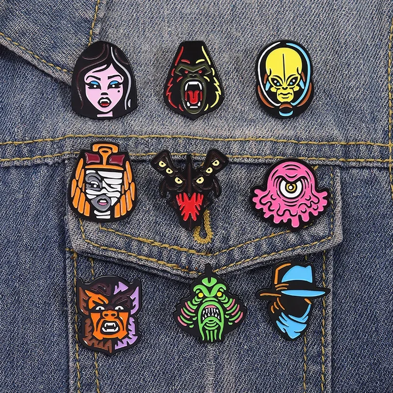 Pins  Cartoon Characters Alloy Brooches Metal Badges Accessories Decoration Horror Thriller Peripherals