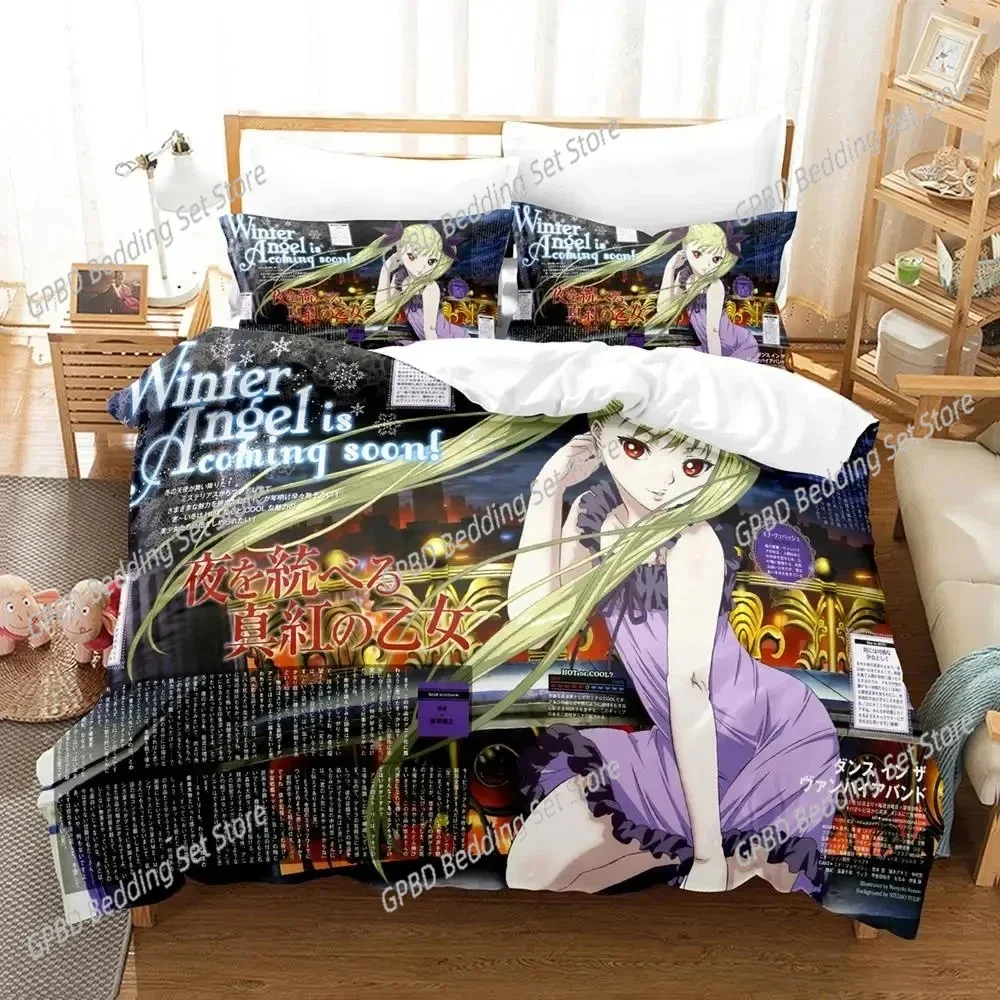 Anime Dance In The Vampire Bund Bedding Set Single Twin Double Queen King Cal King Size Bed Linen Set