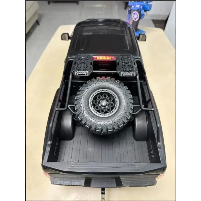 1/8 KM F150 Pickup Metal Rear Rack, Anti-Rust Armor Coating,Requires Drilling & Bolt Installation,Off-Road Scale Mod Accessories