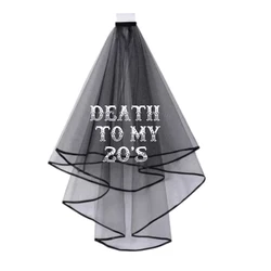 RIP Twenties black veil Death to My 20s alternativa goth Gothic Funeral for Youth 30th Birthday party Dirty three Decoration