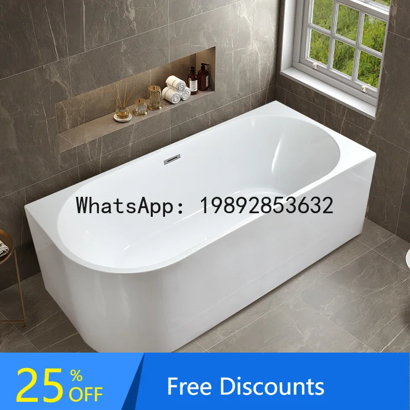 

CZ Freestanding Home Bathroom Double Bathtub Small Apartment Acrylic Deep Soak Seamless Left Group Right Group Irregular Bathtub