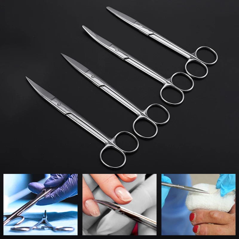 16 cm Animal Veterinary Vet Medical Stainless Steel Surgical Scissors Straight curved Tip Haircut Scissors