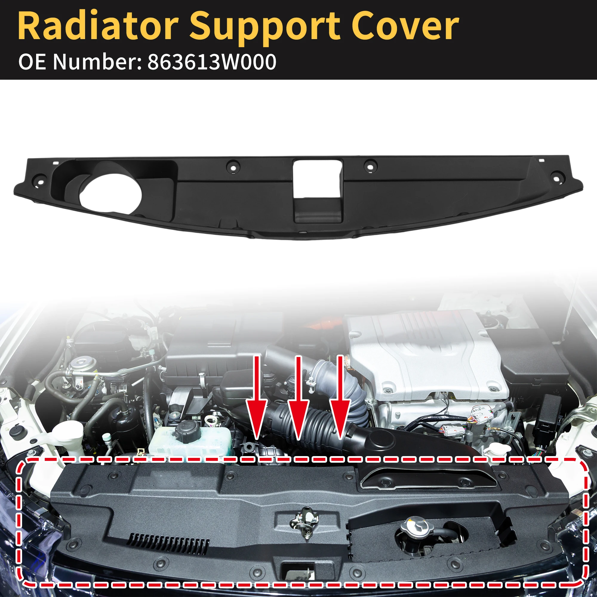 

Крышка опоры радиатора UXCELL для Kia Sportage 2011-2015 No 863613W000 ABS Черный