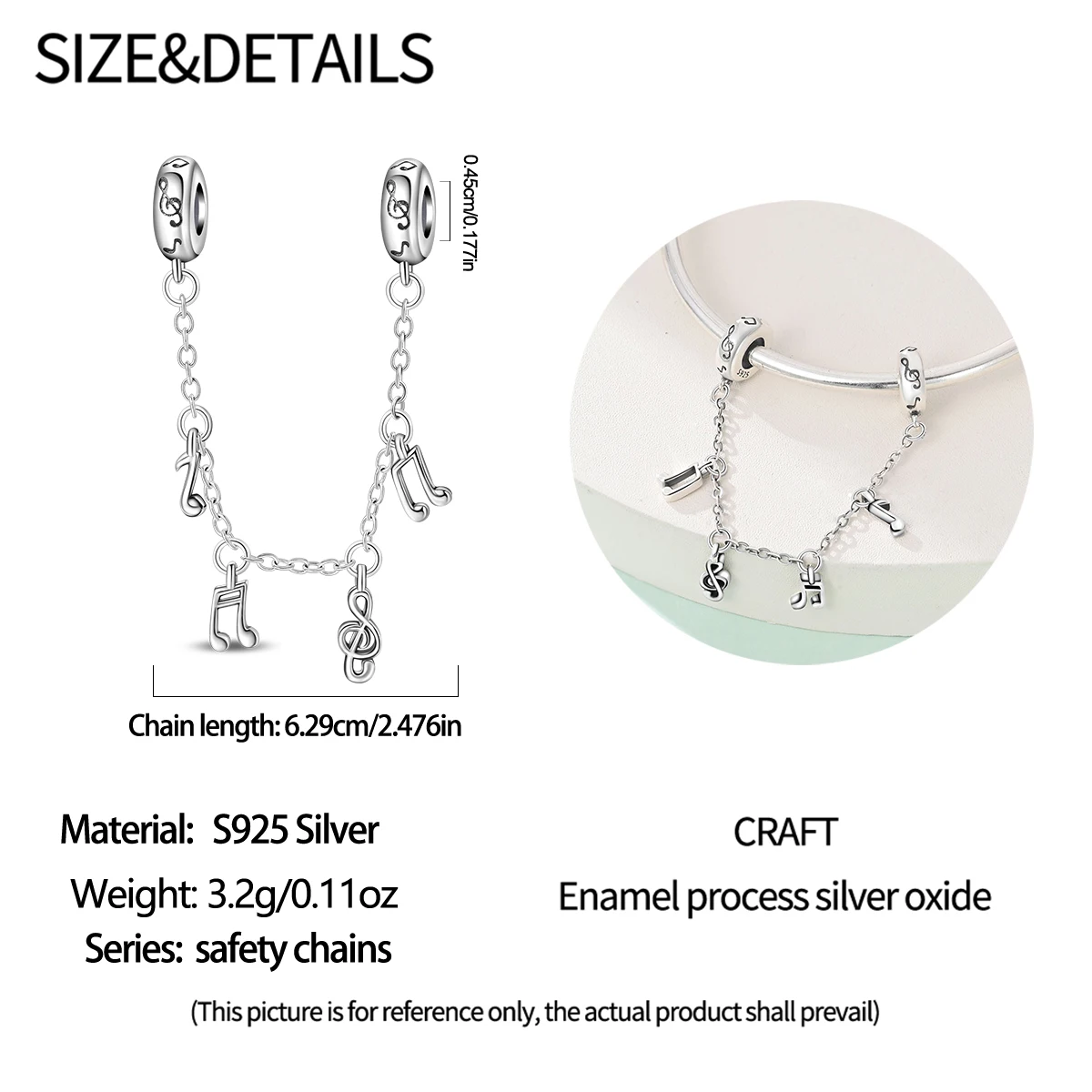Sound Series 925 Sterling Silver Musical Instrument Piano Violin Alarm Clock Musical Notes Charm Fit DIY Bracelet Necklace Gifts