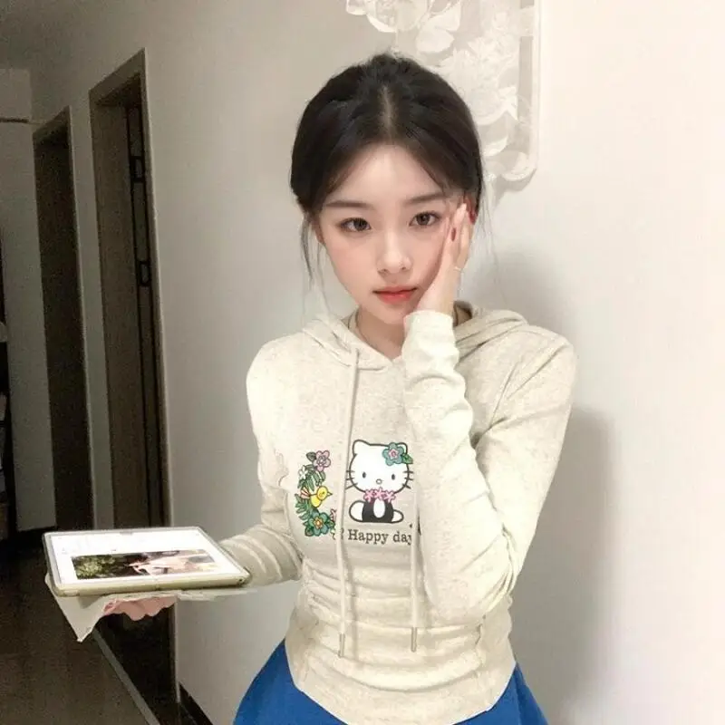 

Sanrios Student Long Sleeve Hello Kittys Girls T Shirts Hats Sweet Casual Comfort Fashion Creative Hot Selling Birthday Present