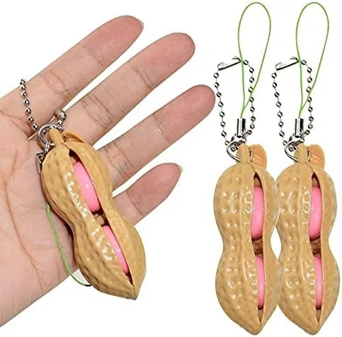 Novelty Squeeze Bean Edamame Pea Keychain Stress Relief Party Gifts Keyring, Decoration, Party Favors Supplies view 5