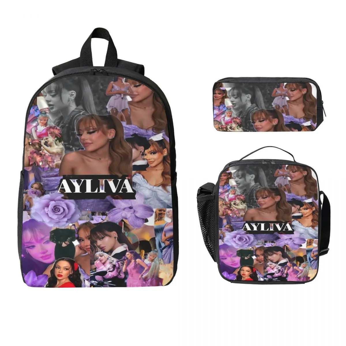 3Pcs Ayliva Singer Tour 2025 Backpack Set for Boy Girl Pencil Boxes Bookbag Sets with Lunch Box For School Students Daypack