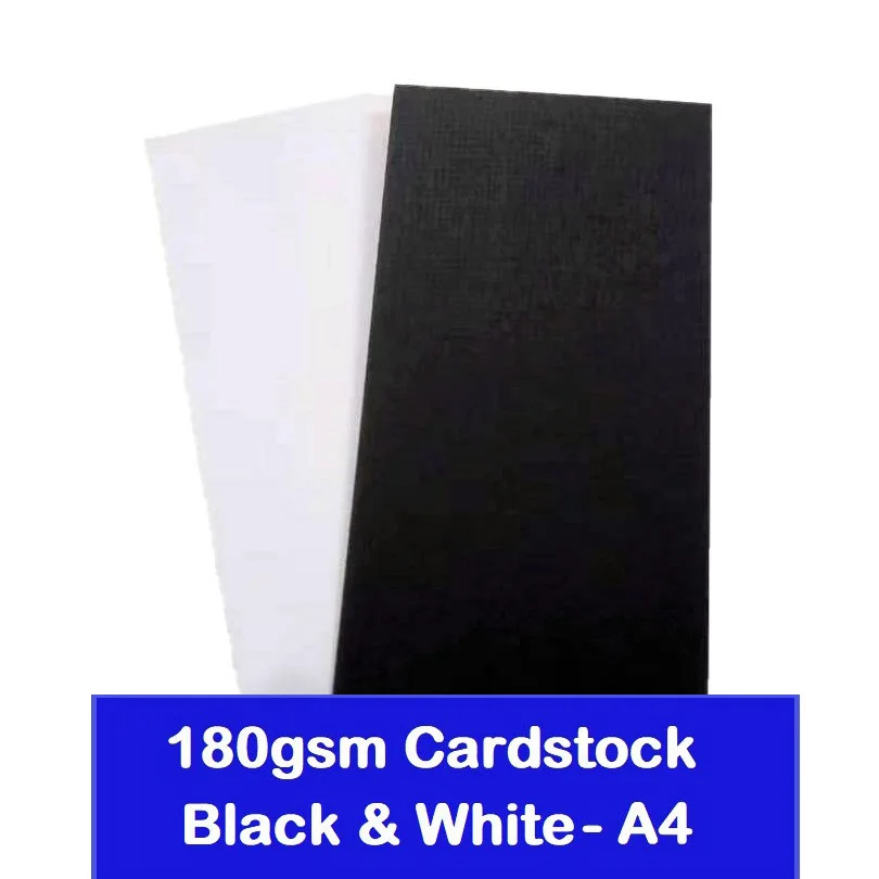 

A4 Black & White Smooth Cardstock 180gsm PK25 Card Dye Based Color Paper For DIY Crafts, Cardaking and Scrapbooking