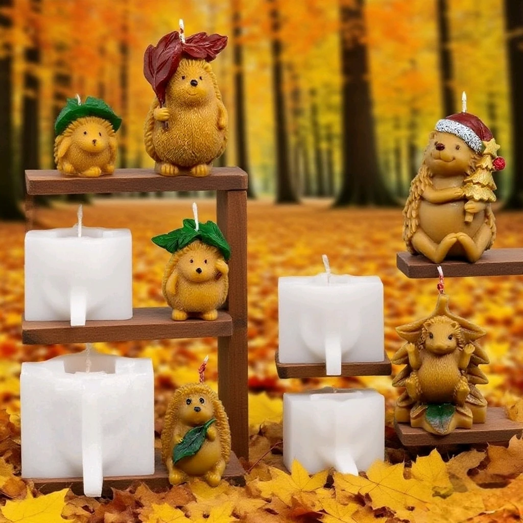 3D Autumn Hedgehog Party Chris - огляд і ціна Candle Making Kit Xmas
