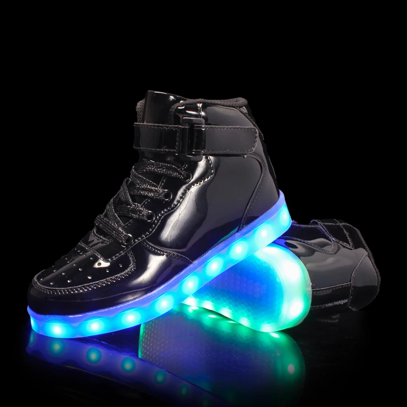 New Size 25-46 Children Adult USB Charging Glowing Kid Luminous Sneakers for Boys Girls Men Women Led Casual Walking Light Shoes