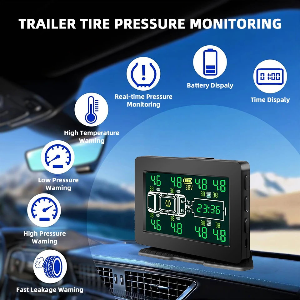 6-10 Rounds Of Cargo Tire Pressure Monitor System For Heavy-duty Trucks Wireless External Built-in Tire Pressure Monitor TPMS