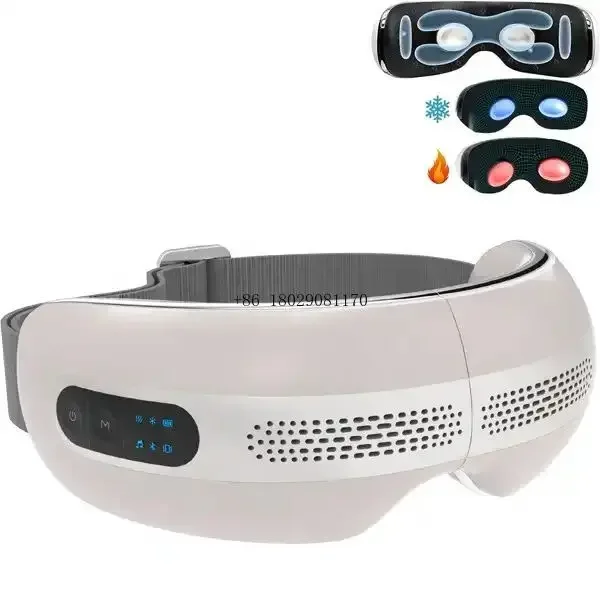 With Blue Music Built-in Battery & Adjustable Elastic Band for Eyes Relaxing Wireless Cooling Heated Eye Mask Cool Eyes Massager