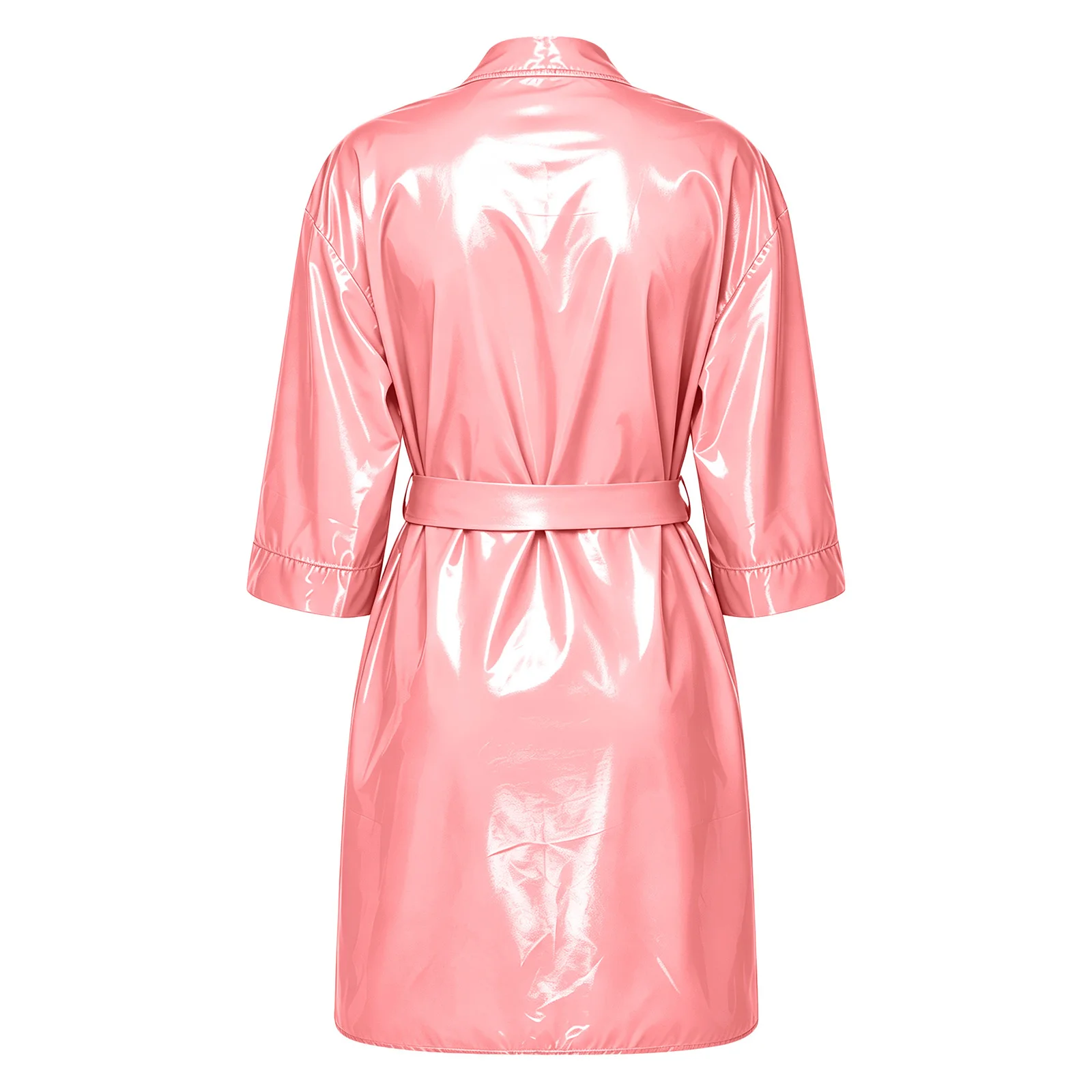 Women Waterproof Short Robe V Neck Open Front Half Sleeve Gowns with Belt Swimwear Cover Up Bathrobe for Water Parties