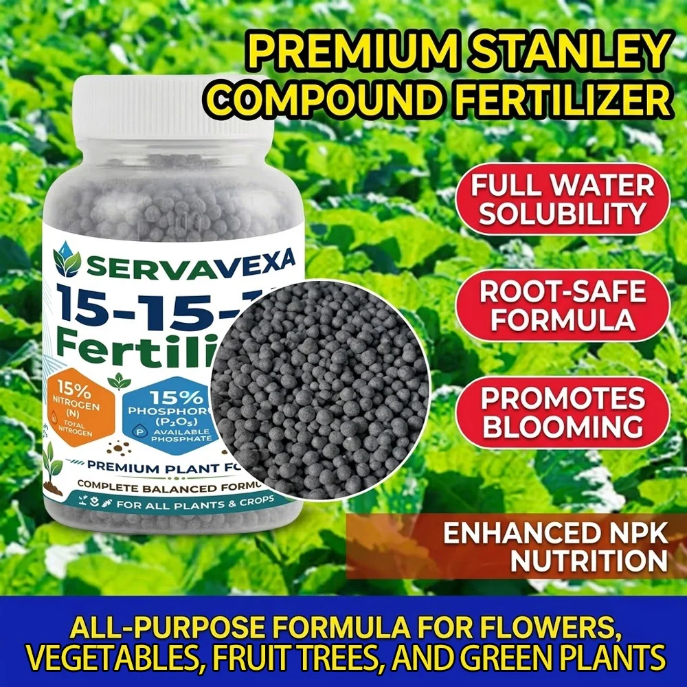 Fertilizante Granular Premium 15-15-15 - Alimento Balanceado para Plantas con NPK (Nitrógeno, Fósforo, Potasio) para Todas las Plantas y Cultivos de Jardín