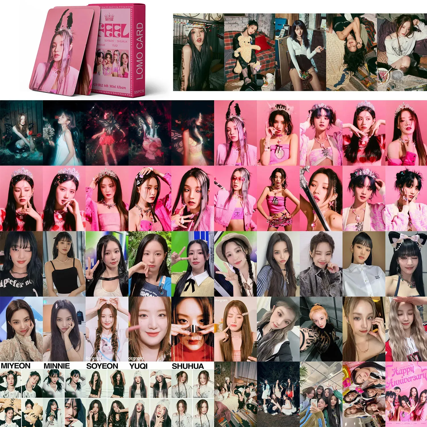 55Pcs Kpop Gidle Lomo I SWAY New Album Photocards (G)I-DLE Photo Cards Postcards Fans Gift