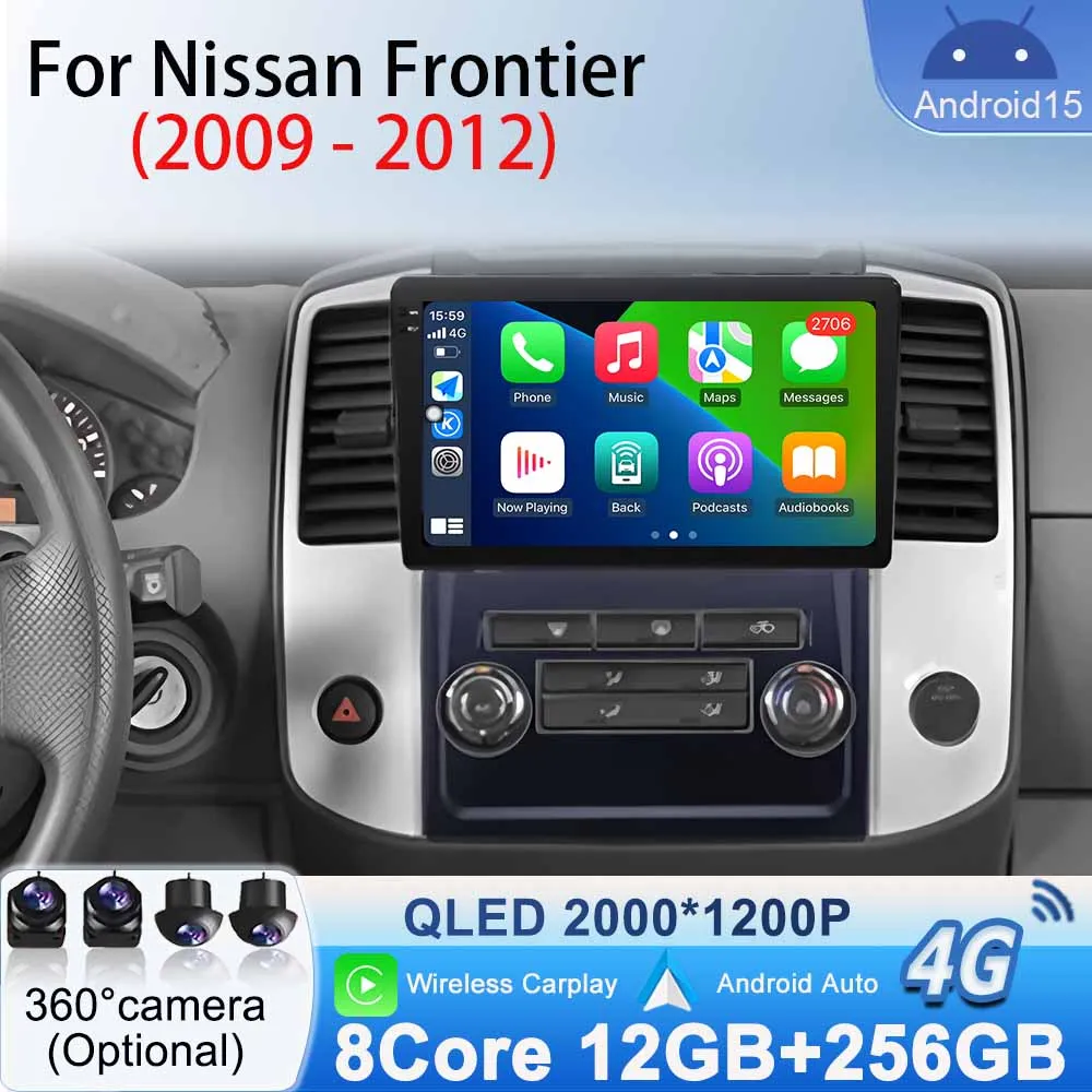 

System Entertainment for Nissan Frontier 2009 - 2012 CarPlay Android Auto Car Radio Multimedia Video Player Navigation GPS WiFi