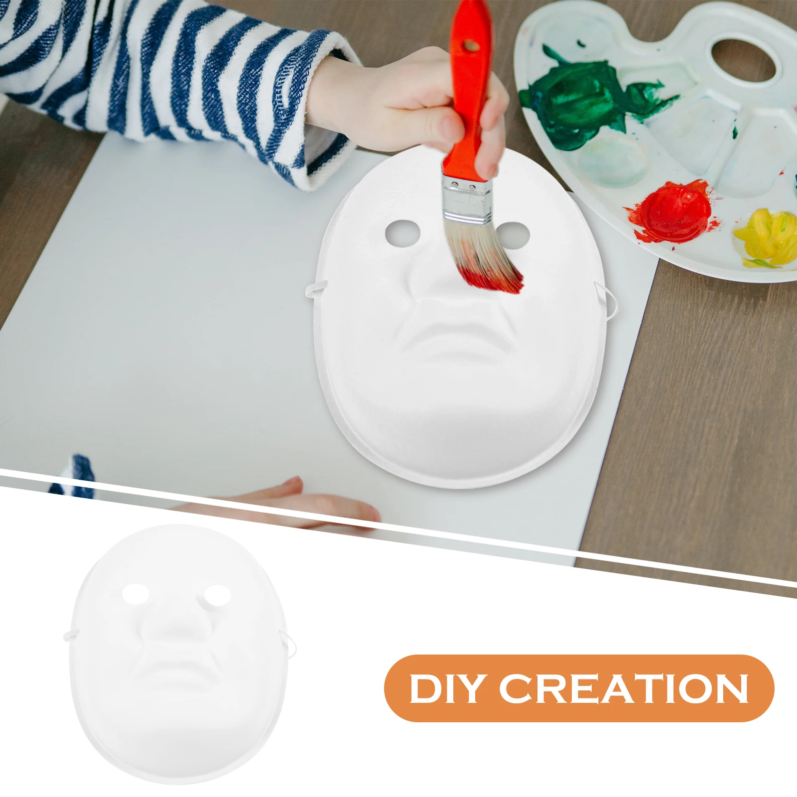 

10 Pcs Peking Opera Mask Blank Paintable Pulp Diy Face Masks Paper Unpainted Man