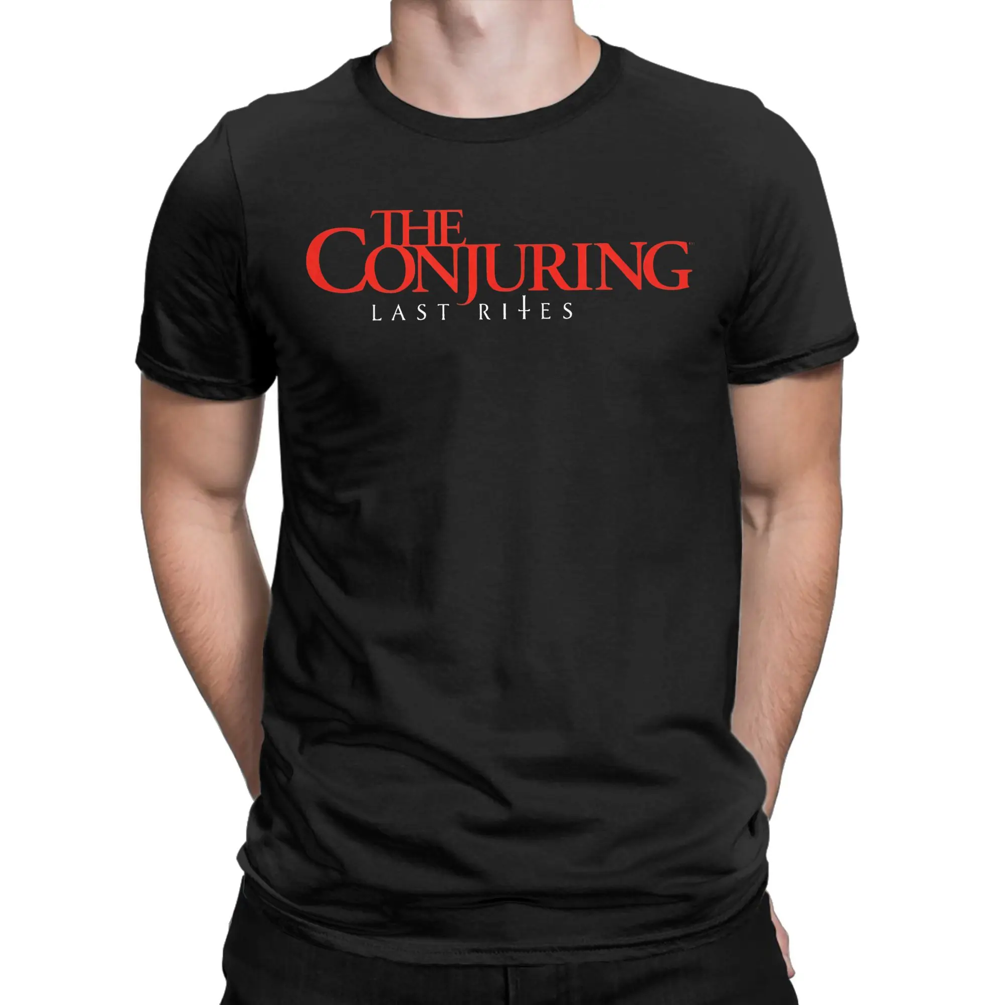 تي شيرت برسومات فيلم الرعب The Conjuring Last Rites للرجال والنساء من القطن الخالص