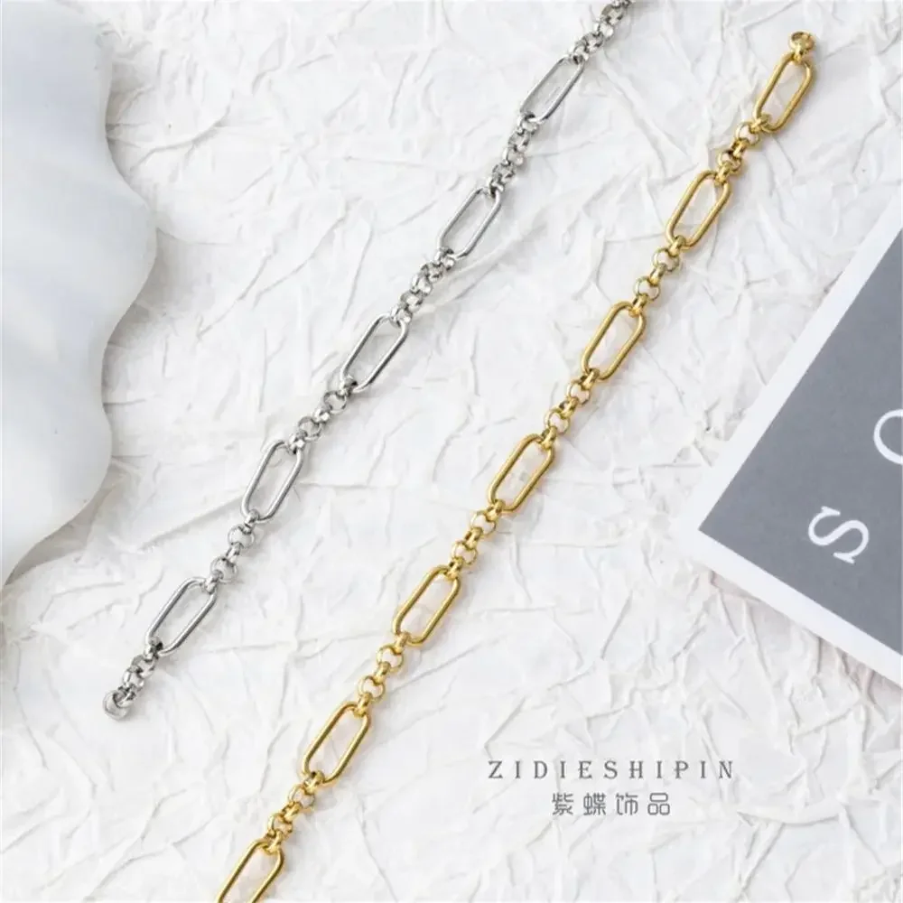 

316 Titanium Steel Seiko Vacuum Plated 18K Gold Silver Oval Handmade Chain DIY Accessories