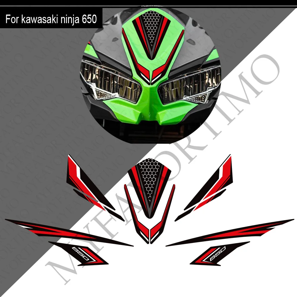 Motorcycle Tank Pad Side Grips Gas Fuel Oil Kit Knee Fairing Fender Protector Stickers Decals For kawasaki ninja 650 2020-2025