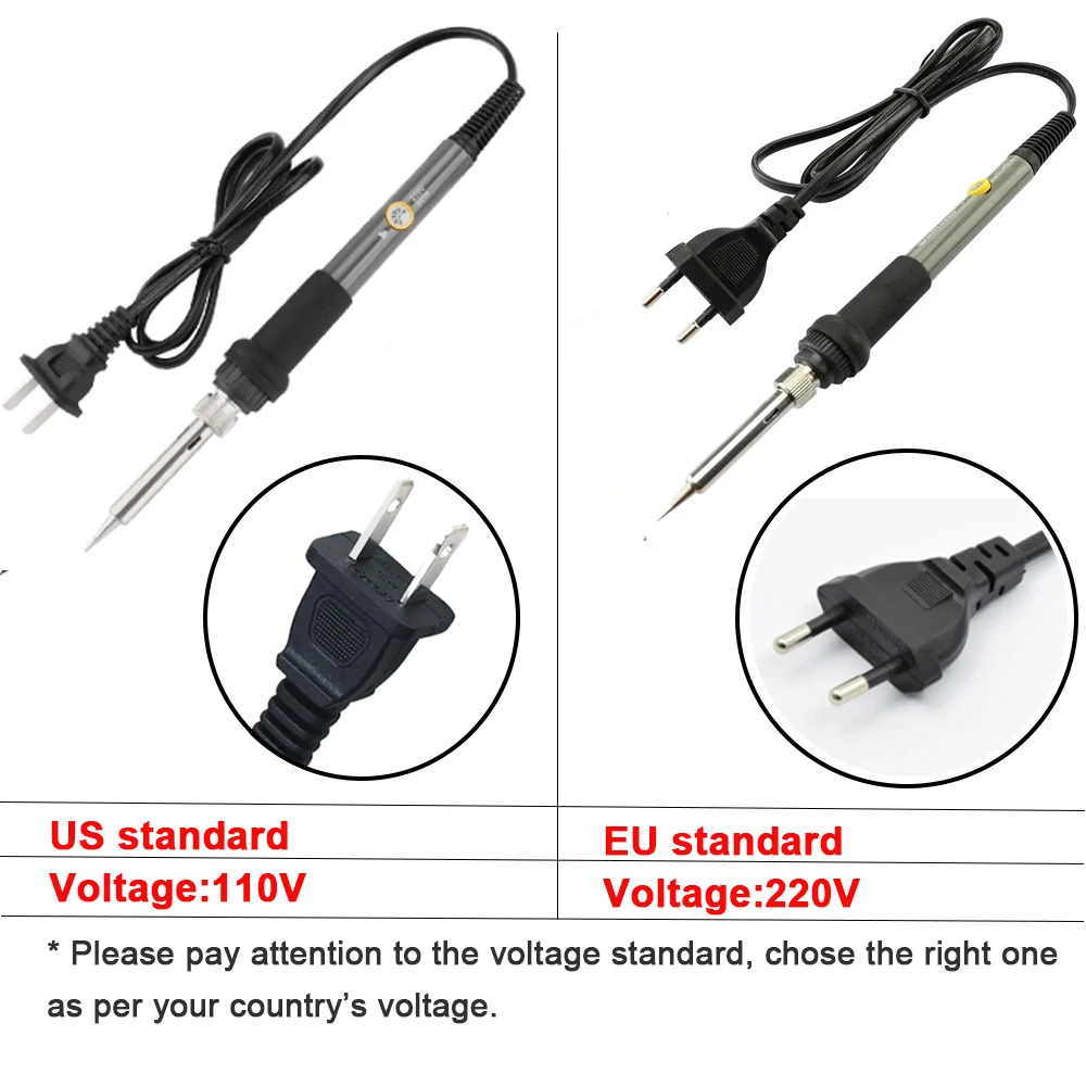 

60W Adjustable Temperature Electric Soldering Iron EU 220V / US Plug is110V Welding Iron DIY for Repairing