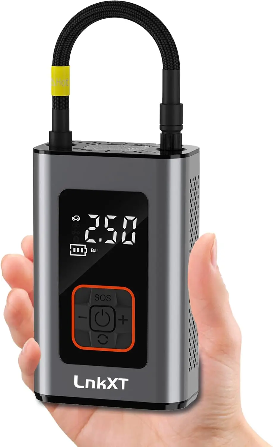 

Portable Tire Inflator 150PSI Air Compressor with Digital Gauge, Auto Shut-Off, LED Light, Metal Body for Car, Motorcycle, Bike