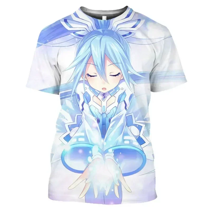 Neptune Anime T Shirt for Men Otaku T-Shirt 3D Broccoli Print Ahegao Hentai Loli Tee Shirts Sexy Waifu Bikini Girls Cosplay Tops