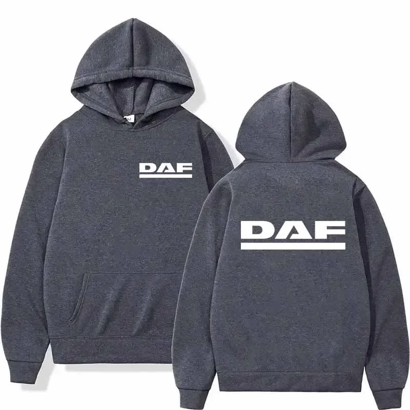 DAF Print Hoodie Men and Women Sport Long Sleeves Sweatshirts Winter Fleece Jogging Top Loose Clothing Fashion Pullover