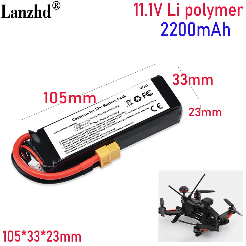 

NEW aeroplane Car ship model battery remote control battery 11.1V 2200mAh For Runner 250PRO-Z-26 Li Battery with XT60 Plug