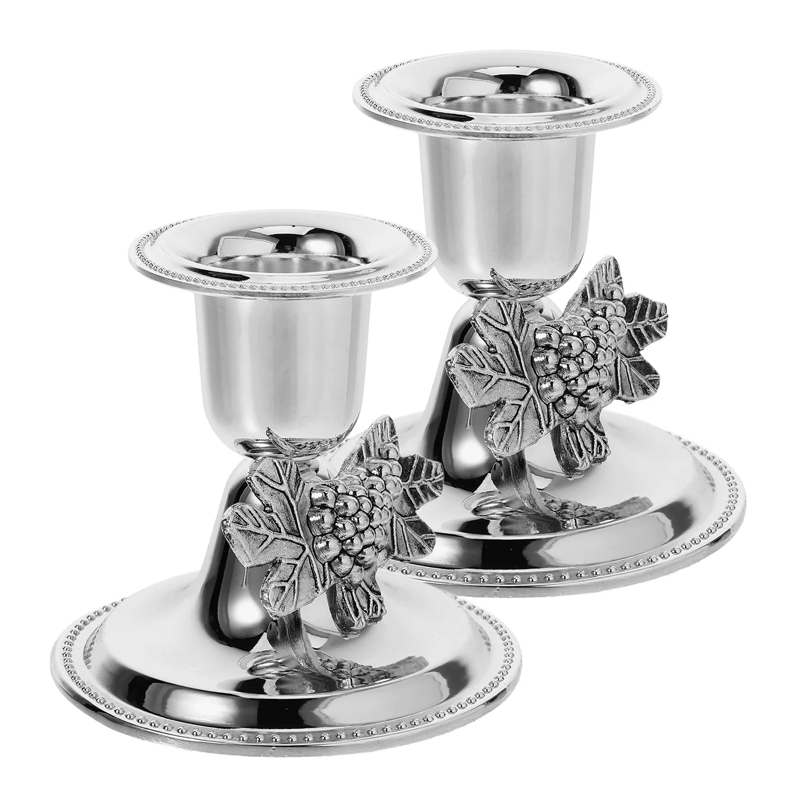 

2pcs Metal Holder Vintage Decorative Zinc Alloy Table Centerpiece Pillar Taper Candles Shabbat Wedding Banquet Party
