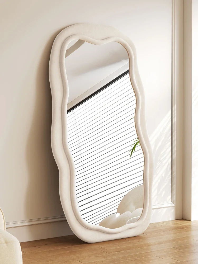 Wave full body mirror, living room floor mirror, household dressing mirror, clothing store, fitting mirror, girl bedroom, creati