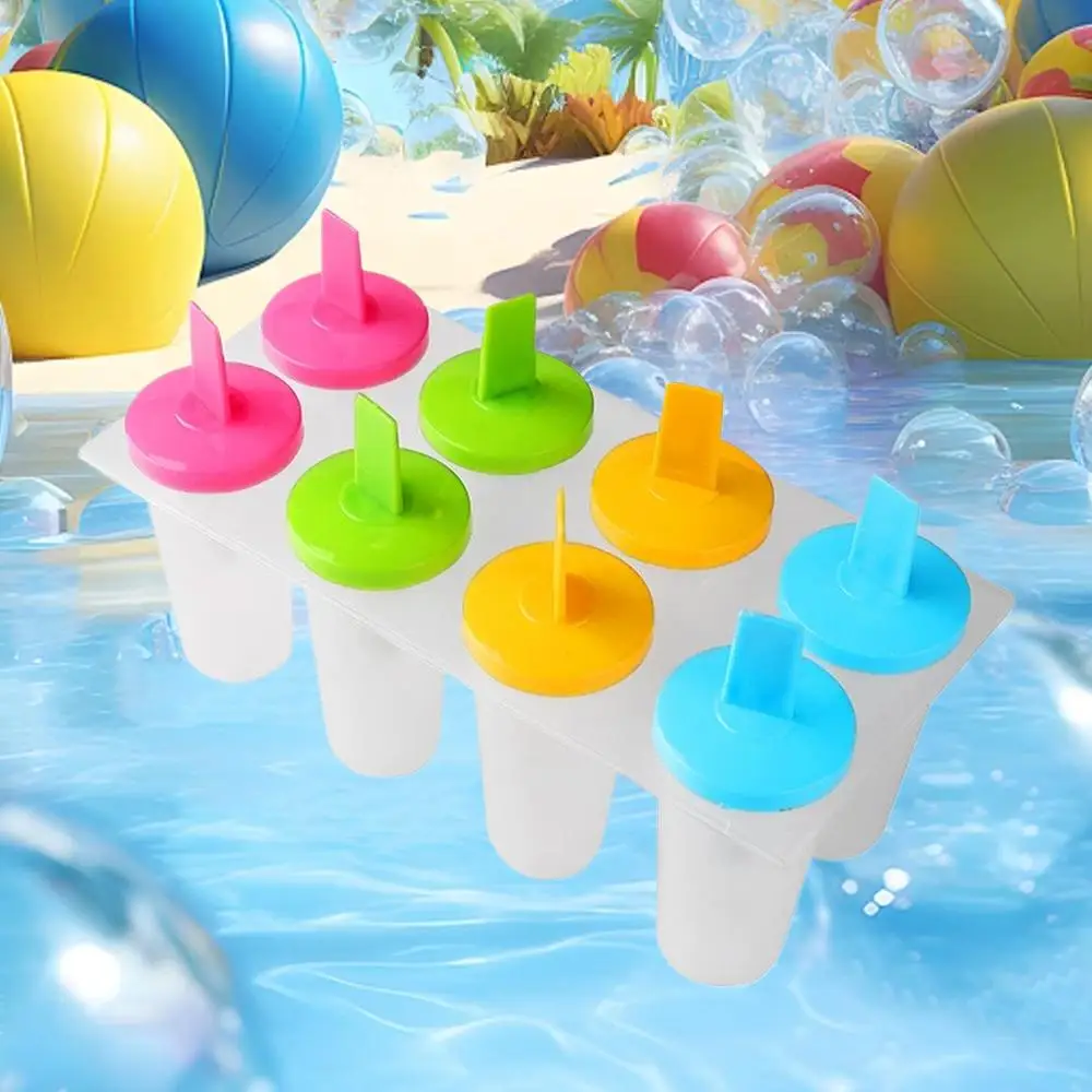 8 Cell Silicone Ice Cream Popsicle Mold With Handle Children's Ice Mold Mold Cream Tray Ice Cream Summer Maker L8B3
