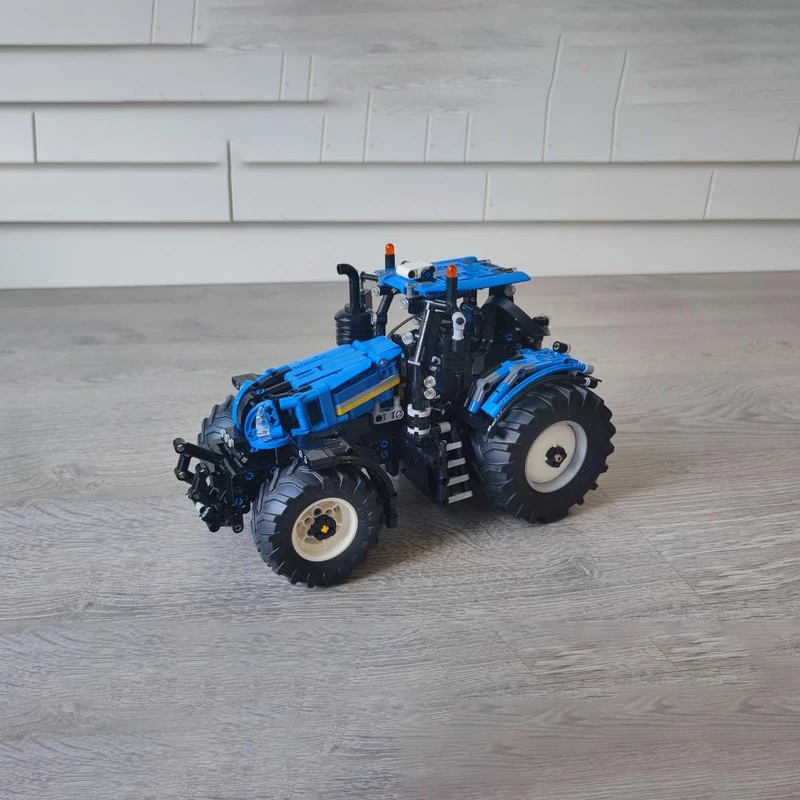 Moc holandês t8 trator veículo agrícola engenharia blocos de construção criativo garagem brinquedos presente natal blocos técnicos