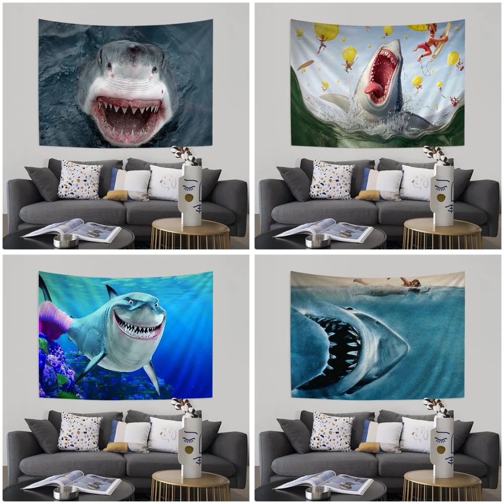 

Funny Shark Wall Tapestry Home Decoration Hippie Bohemian Decoration Divination INS Home Decor