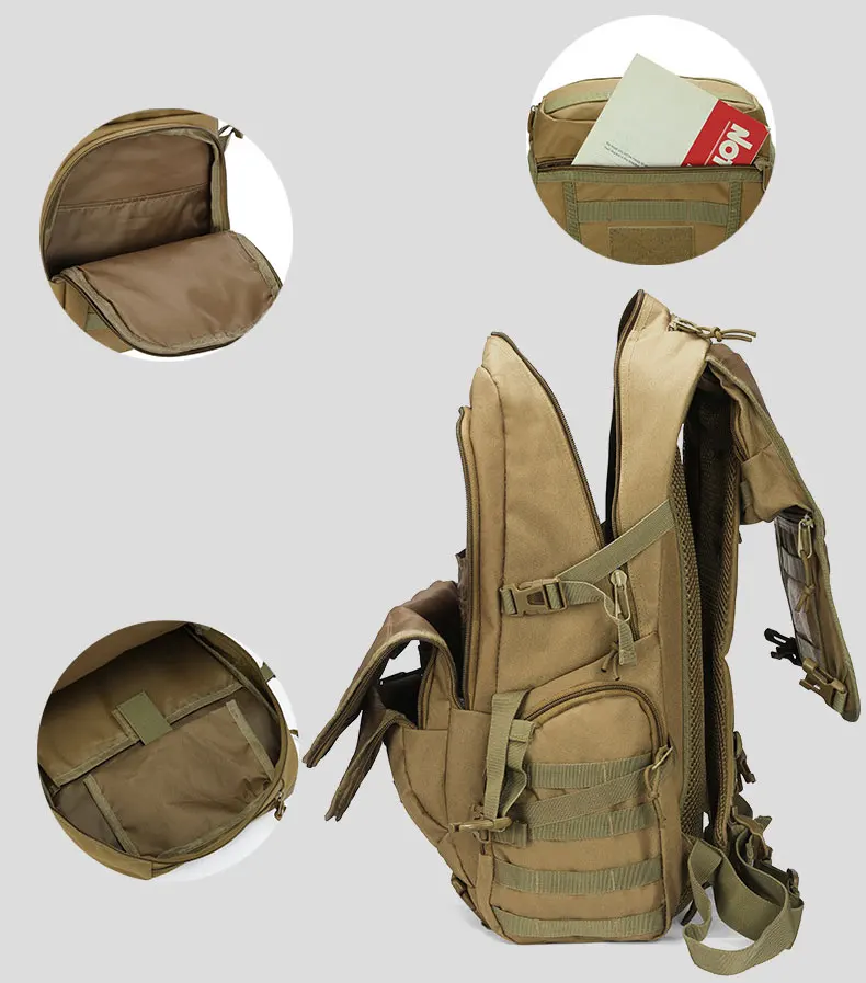 Taktische Rucksack Überleben Tasche Jagd MOLLE Rucksack GYM Für Männer EDC Outdoor Reise Wandern Rucksack Camping Trekking Rucksack – Detail 6