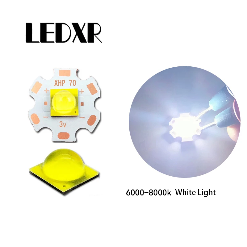 XHP70 LED high-power 7070 ceramic 20/36W DC3V6V12V white light warm white blue light flashlight headlight searchlight maintenace