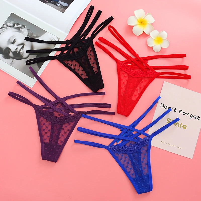 ثونغ مثير منخفض الخصر للنساء ، سراويل داخلية جديدة ، قطع متقاطع ، دانتيل ، موضة رياضية ، أشرطة منظورية ، ملابس داخلية نسائية