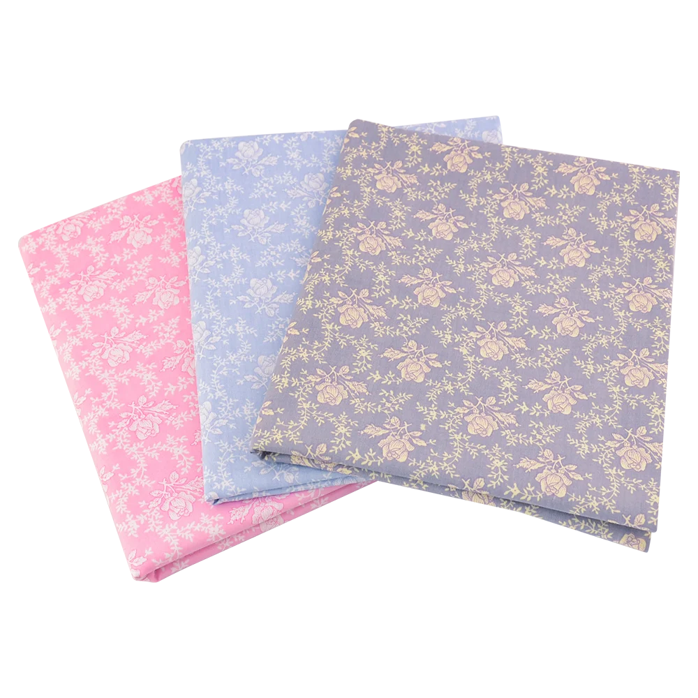 

3 PCS 40x50cm Colorful Twill Printed Cotton Fabric, Patchwork Fabric Bundle for Sewing Scrapbooking, Dolls, DIY Handcraft