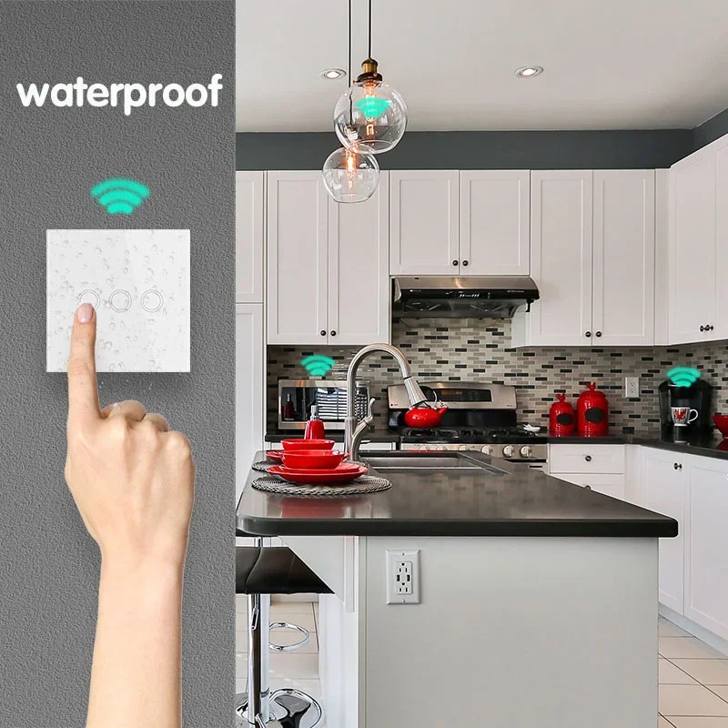 Diese Smart Home Control Wireless Touch Light Switch rf 86 Wall Panel Touch ON/OFF Switch,AC 110V 220V 10A Receiver for Lamp LED